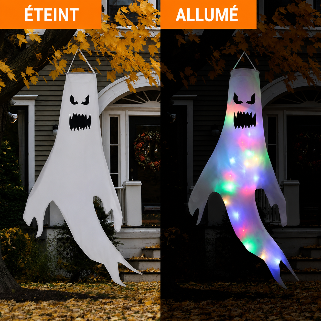Fantôme Suspendu Lumineux LED – Édition Halloween