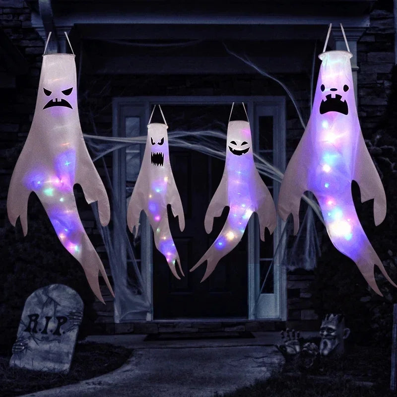 Fantôme Suspendu Lumineux LED – Édition Halloween